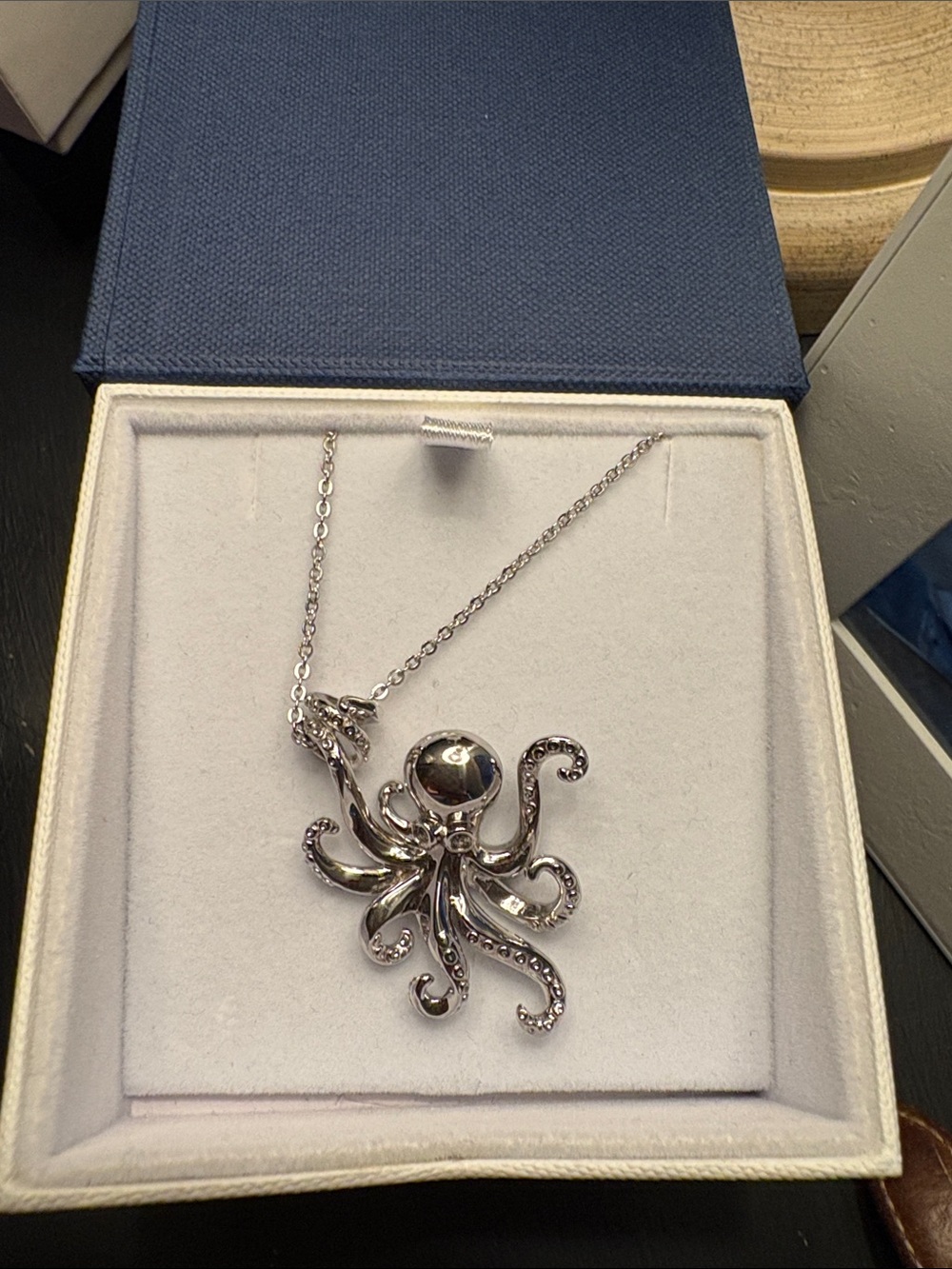925 Sterling Silver Octopus Pendant Necklace